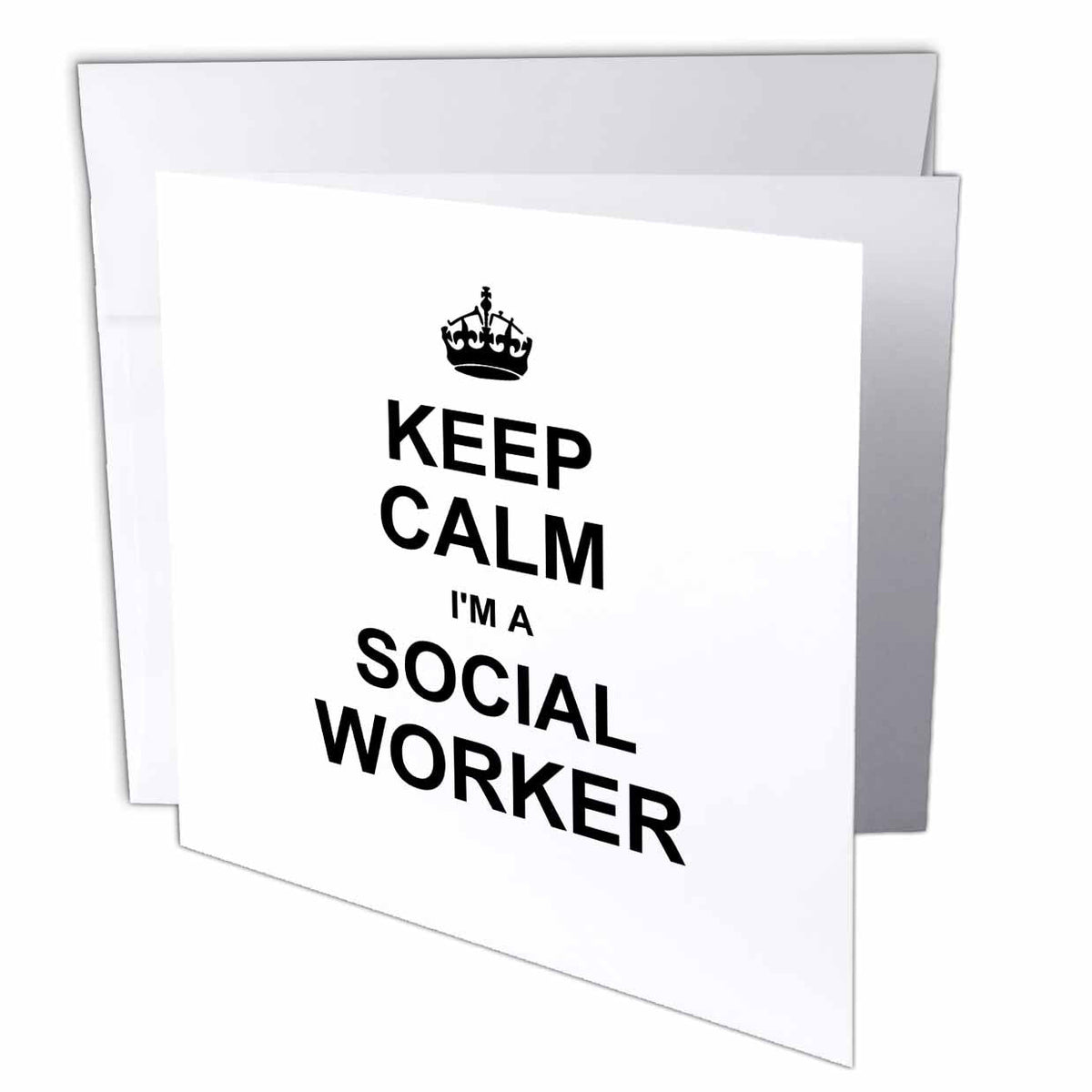 3dRose InspirationzStore Typography - Keep Calm Im a Social Worker - job pride - funny profession work gift - Greeting Cards (gc_194473)