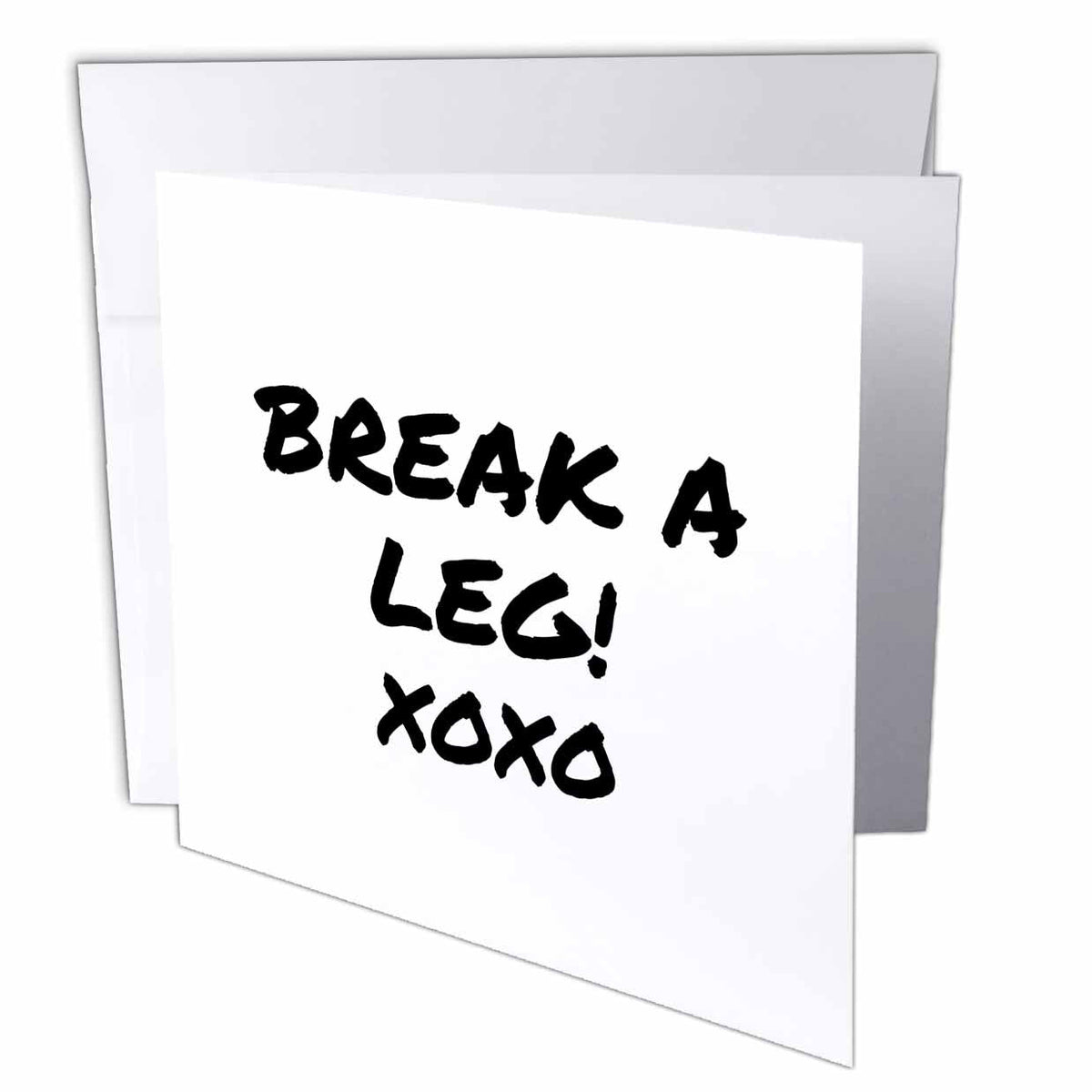3dRose InspirationzStore Occasions - Break a Leg xoxo. Theater, actor, show business good luck message note - Greeting Cards (gc_195571)