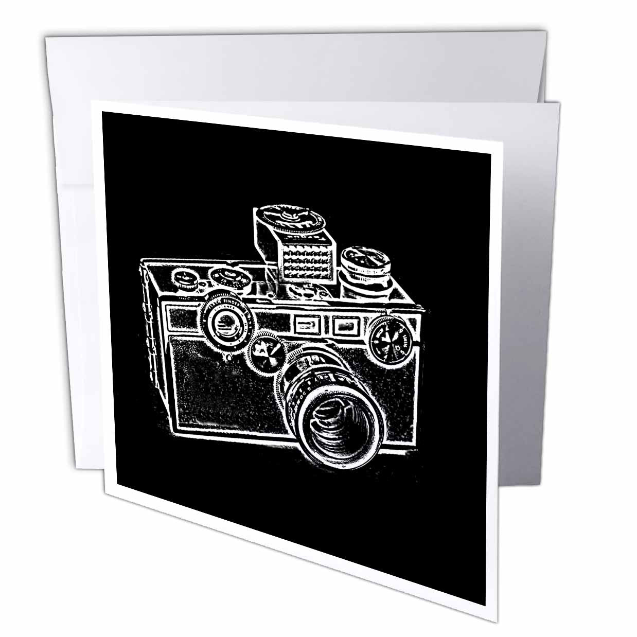 3dRose KIKE CALVO vintage camera collection - Picture of a Vintage Classical Camera - Greeting Cards (gc_20714)
