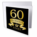Russ Billington Celebrations - 60th Celebration Anniversary, Birthday Design in Tonal Yellow on Black - Greeting Cards