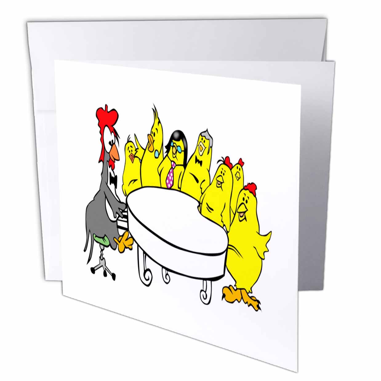 Florene - Humor - Image of Funny Chickens Singing Around A Piano - Greeting Cards