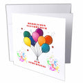 3dRose Florene - Special Events - Image of Happy Birthday In German With Balloons And Confetti - Greeting Cards (gc_223460)