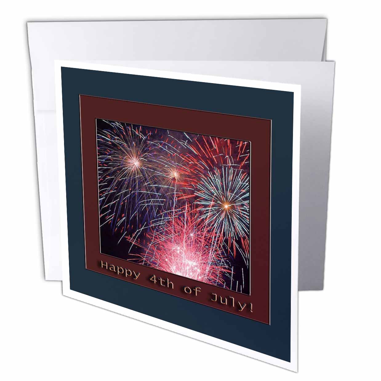 3dRose Beverly Turner Independence Day Design - 4th of July Fireworks - Greeting Cards (gc_22459)