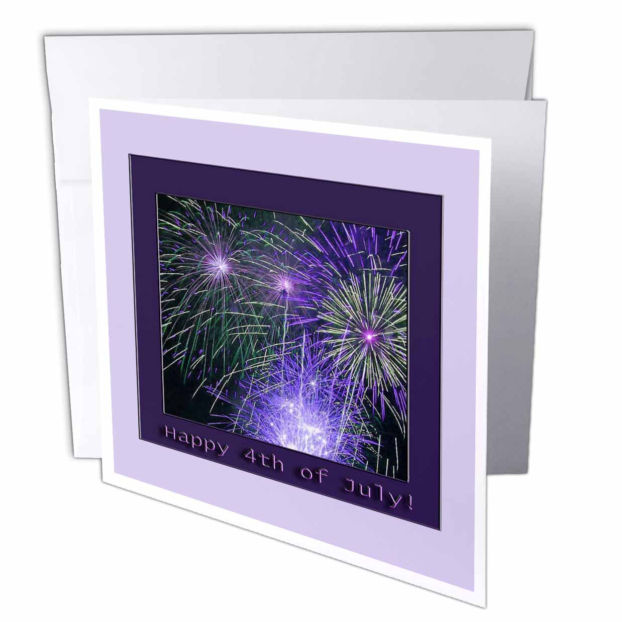 Beverly Turner Independence Day Design - Purple Fireworks 4th of July - Greeting Cards