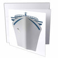 Anne Marie Baugh - Travel - Blue and White Cruise Ship - Greeting Cards