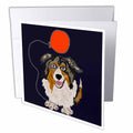 All Smiles Art Pets - Funny Australian Shepherd Puppy Dog Birthday Art - Greeting Cards