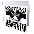Doreen Erhardt Birthday Collection - Quinceanera Zebra Print with Red and Silver Crown Digital Bling - Greeting Cards