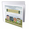 3dRose Beverly Turner Home Anniversary Design - Home Anniversary, Realtor to Client, Family, Friends, Homes, Mailboxes - Greeting Cards (gc_240770)