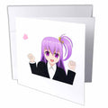 3dRose Sven Herkenrath Anime - Anime Manga Woman Girl Cartoon Comic Character Japanese - Greeting Cards