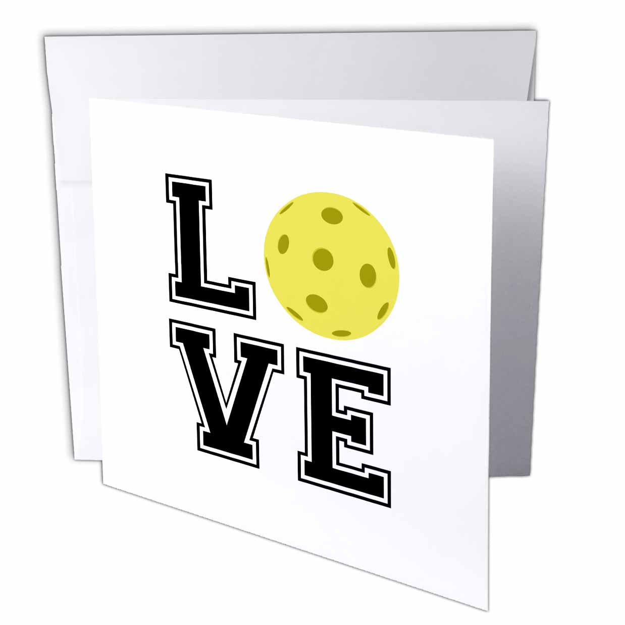 3dRose Janna Salak Designs Sports - Love Pickleball - Greeting Cards
