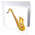 3dRose Anne Marie Baugh - Illustrations - Saxophone Musical Instrument Illustration - Greeting Cards