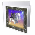 3dRose Special Happy Fathers Day - Image of Happy Fathers Day With Stars On Metal - Greeting Cards