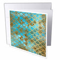 3dRose Uta Naumann Faux Glitter Pattern - Sparkling Teal Luxury Elegant Mermaid Scales Glitter Effect Art print - Greeting Cards (gc_266934)