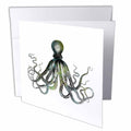 3dRose Andrea Haase Animals Illustration - Octopus Drawing On White Background - Greeting Cards