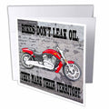 3dRose RinaPiro Biker Sayings - Bikes dont leak oil, they mark their territory. - Greeting Cards
