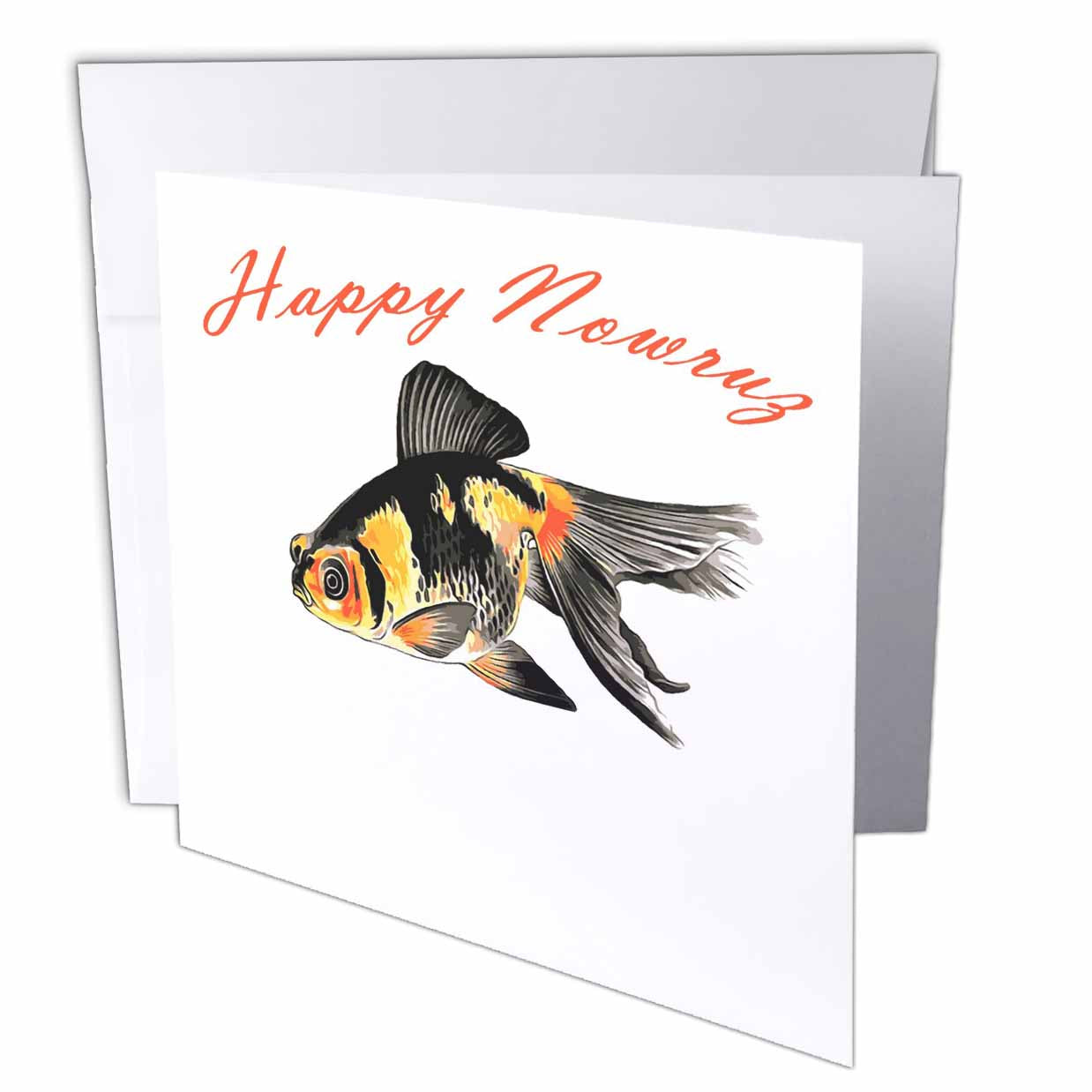 3dRose Taiche - Greeting Card - Happy Nowruz - Happy Nowruz Demekin Goldfish Persian New Year - Greeting Cards (gc_275651)