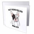 3dRose Carsten Reisinger - Illustrations - Best French Bulldog Mom Ever - Greeting Cards