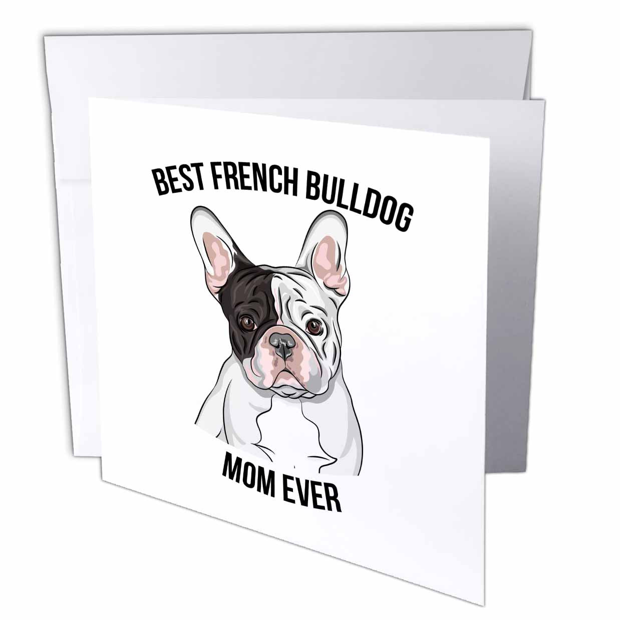 3dRose Carsten Reisinger - Illustrations - Best French Bulldog Mom Ever - Greeting Cards