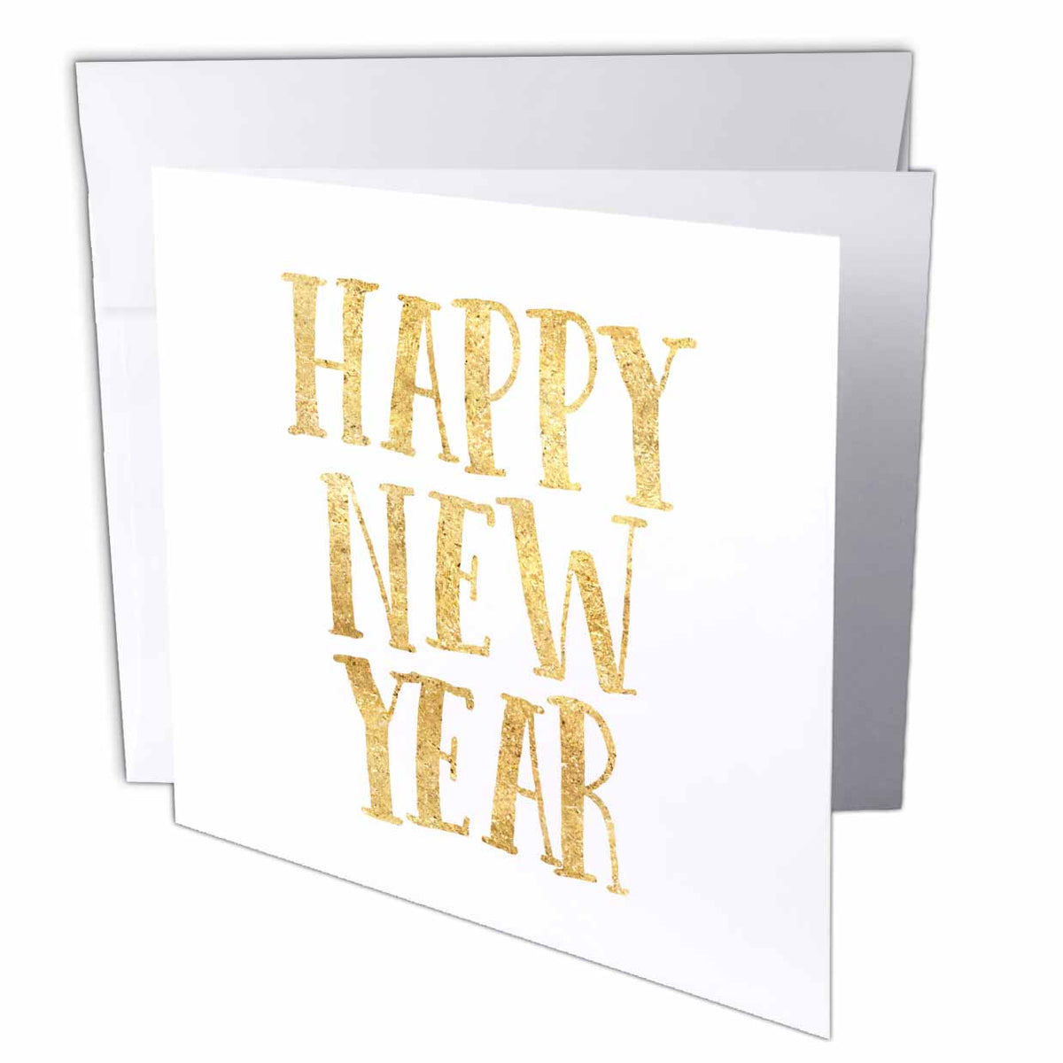 3dRose PS Glam - Gold Happy New Year - Greeting Cards