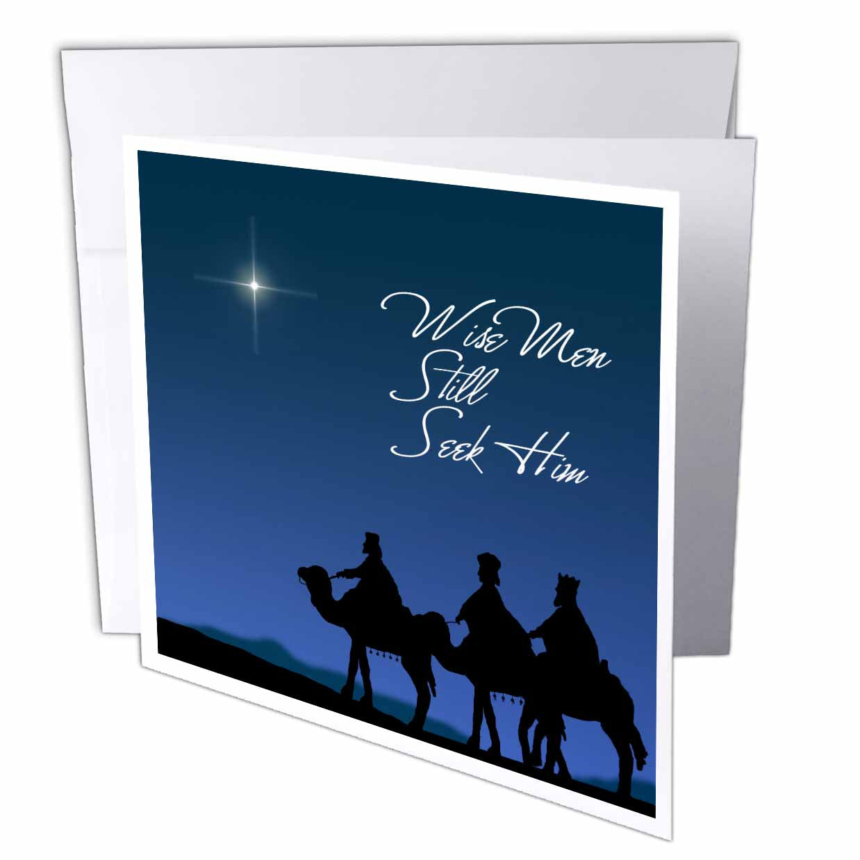 3dRose 777images Designs Christian - Wise men still seek Him Magi following the Christmas star - Greeting Cards (gc_30754)