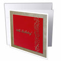 Beverly Turner Birthday Design - 99th Birthday Red and Gold Design - Greeting Cards