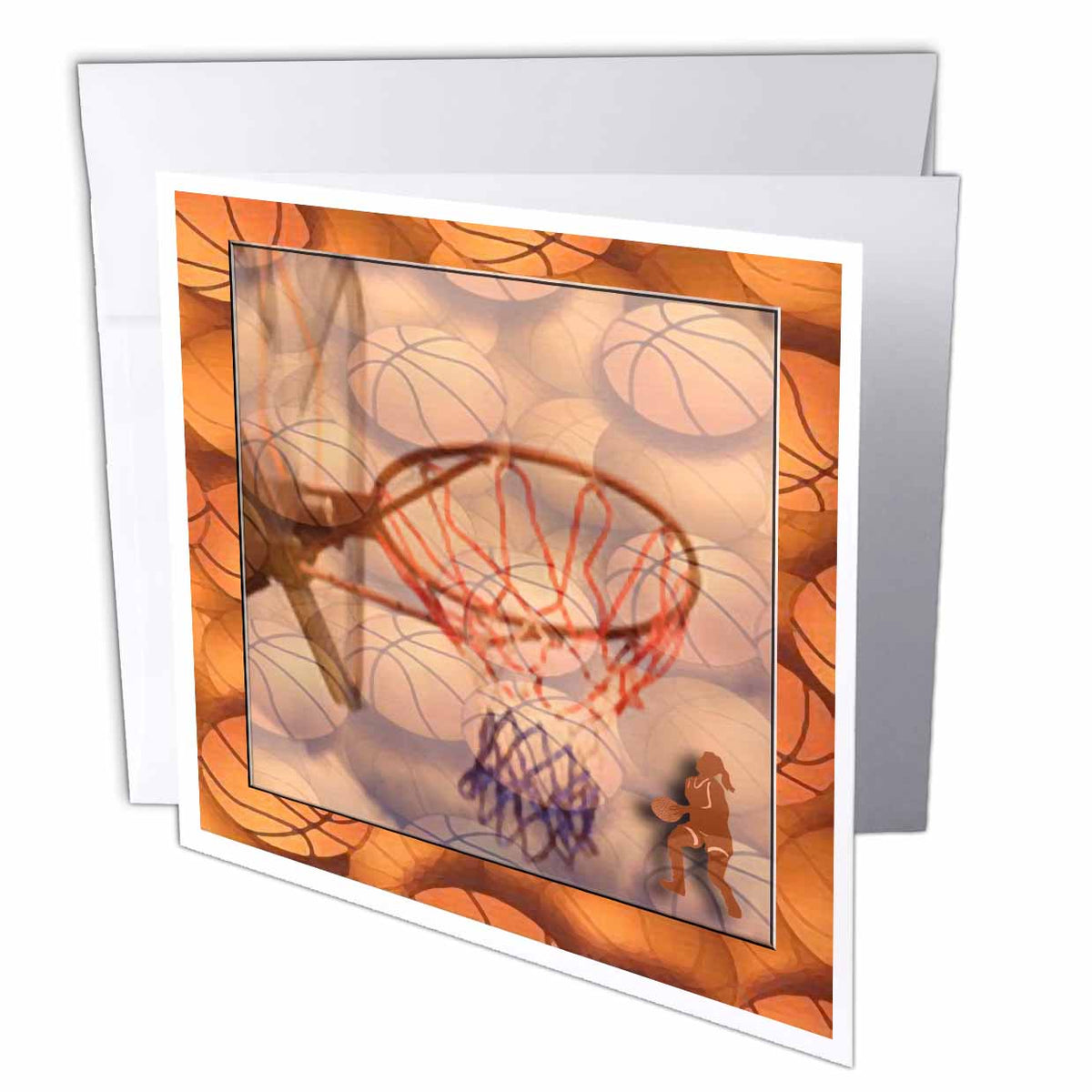 Beverly Turner Sports Design - Girl Playing Basketball - Greeting Cards