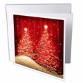 Rewards4life Gifts - Elegant Christmas Sparkling Trees Red - Greeting Cards