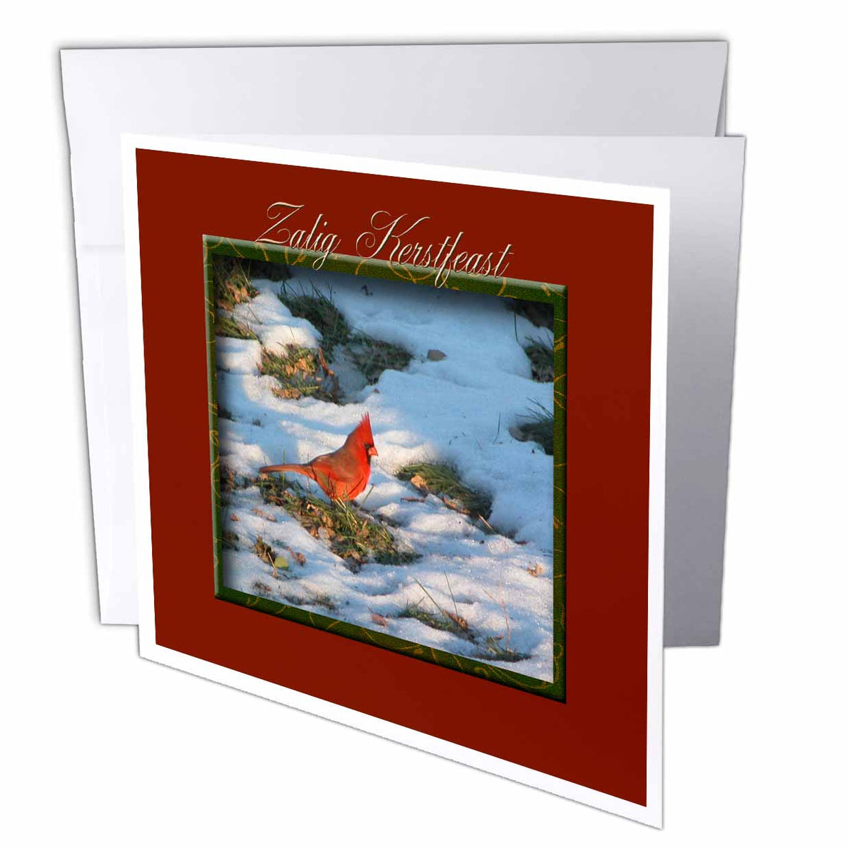 Beverly Turner Christmas Other Languages - Zalig Kerstfeast, Merry Christmas in Dutch, Cardinal - Greeting Cards
