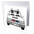 3dRose Florene Childrens Art - Police Car With 2 Policemen - Greeting Cards (gc_39633)