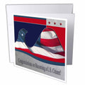3dRose Beverly Turner Patriotic Design - Congratulations on Becoming a U.S. Citizen, Flag Eagle - Greeting Cards (gc_40424)