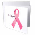 3dRose Patricia Sanders Creations - Painted Pink Ribbon Hope- Art- Breast Cancer Awareness - Greeting Cards (gc_42618)