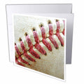 3dRose Florene Sports - Closeup Red Seams On Baseball - Greeting Cards (gc_47841)