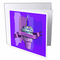 Beverly Turner Birthday Design - Happy 100th Birthday, Ice Cream Cone on Abstract, Purple - Greeting Cards