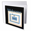 3dRose Beverly Turner Business Design - Welcome to the Team, Teal, Yellow, and Black - Greeting Cards (gc_49151)