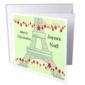 3dRose PS Christmas - Joyeux Noel - Merry Christmas in French - Eiffel Tower - Greeting Cards (gc_57236)