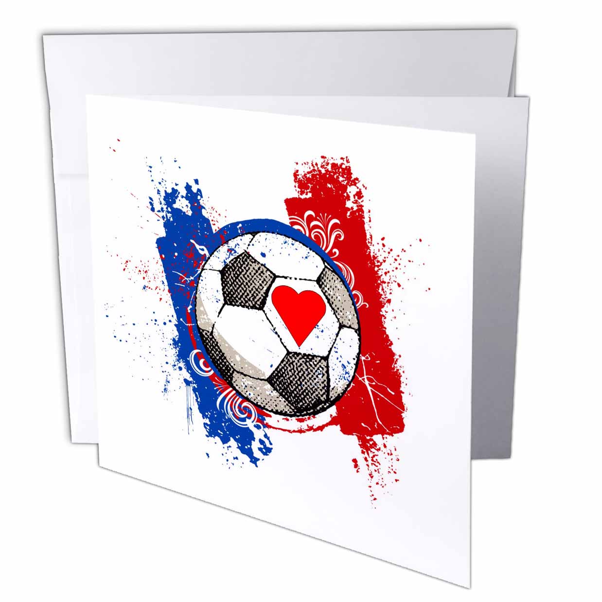 Florene Sports - I Love Soccer - Greeting Cards