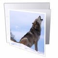 3dRose Florene Animals - The Wolf Howling - Greeting Cards (gc_62431)