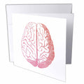 3dRose TNMGraphics Anatomy - Pink Brain - Greeting Cards (gc_62702)