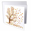 3dRose Boehm Graphics Season - Fall Tree with Leaves - Greeting Cards (gc_62989)