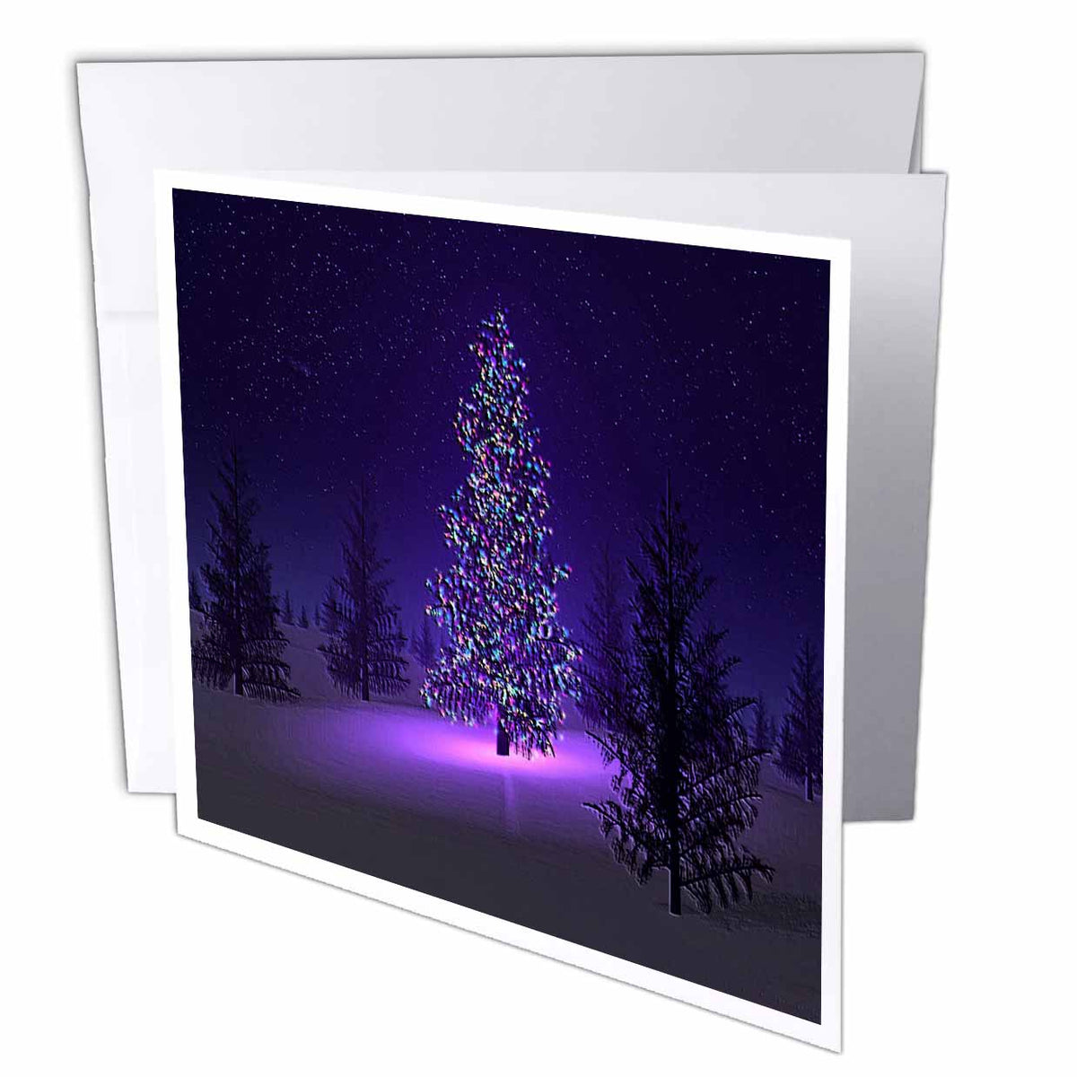 3dRose Florene Christmas - Lets Have A Purple Christmas - Greeting Cards (gc_80492)