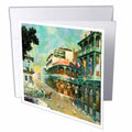 3dRose Florene Impressionism Art - Painting Of New Orleans Just Before Mardi Gras - Greeting Cards (gc_80614)