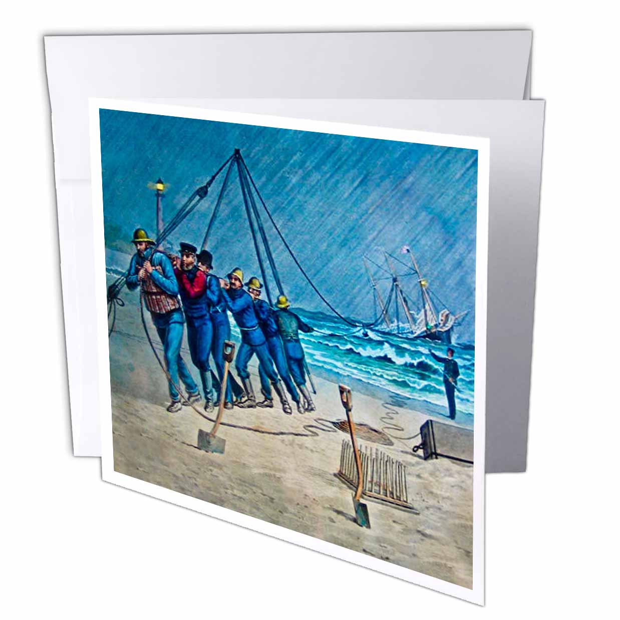Scenes from the Past Magic Lantern Slides - Vintage United States Coast Guard Rescue - Greeting Cards