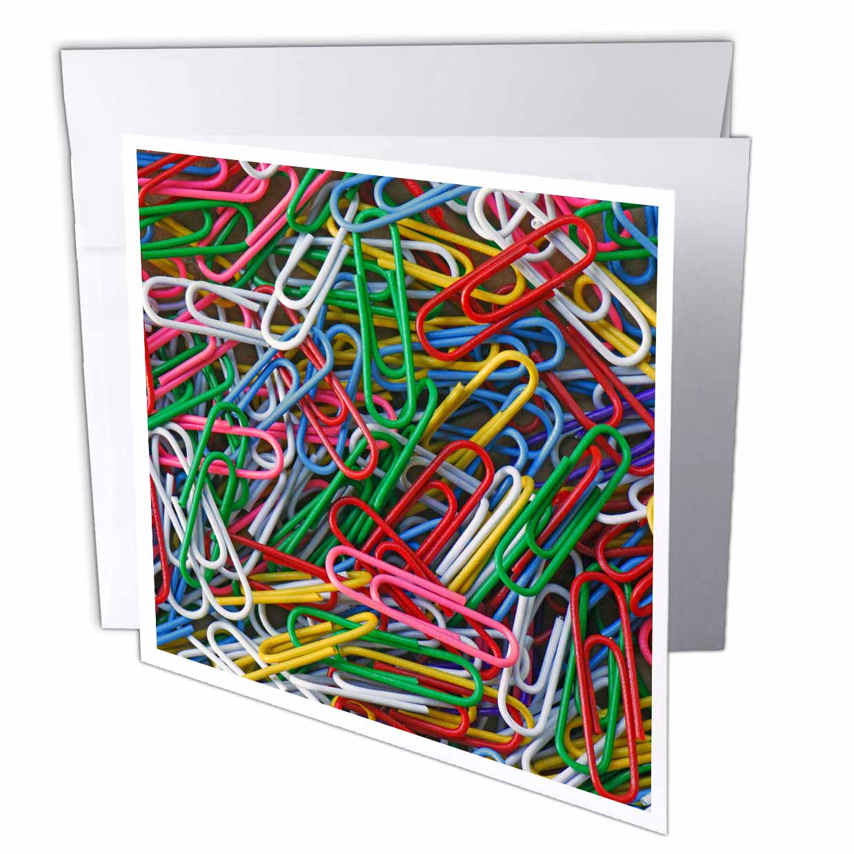 3dRose USA, Pattern of Multicolored Paper Clips - US52 BJA0009 - Jaynes... - Greeting Cards (gc_97644)