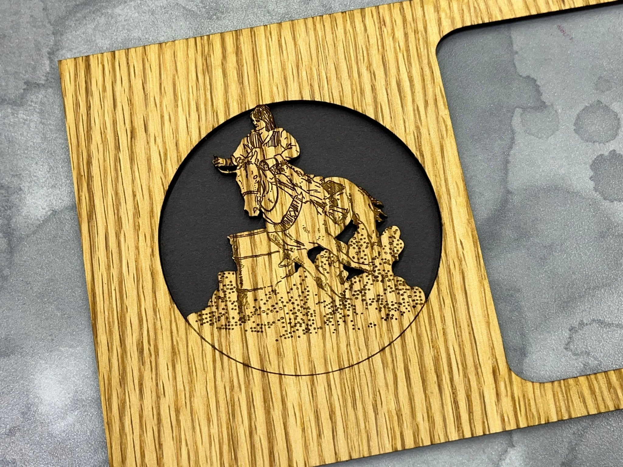 Barrel Racer Horse Picture Frame