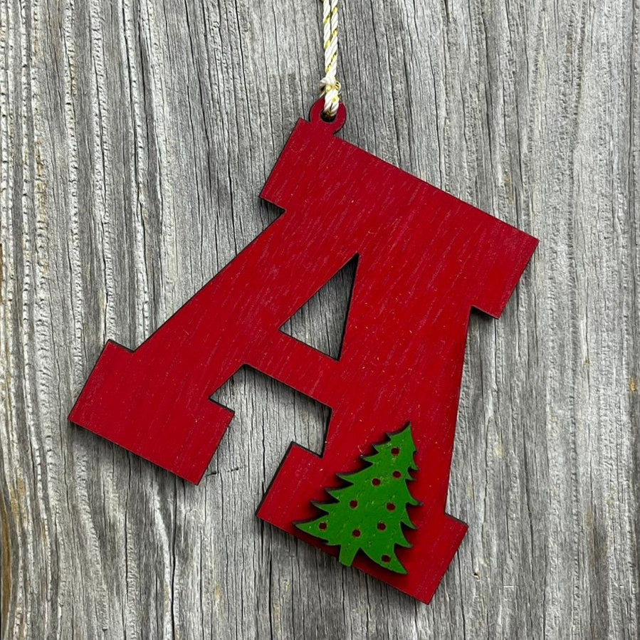 Letter Ornament with Christmas Tree
