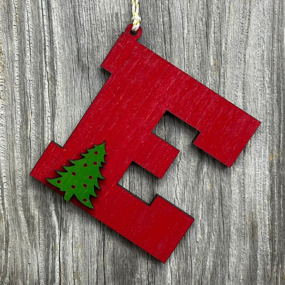 Letter Ornament with Christmas Tree