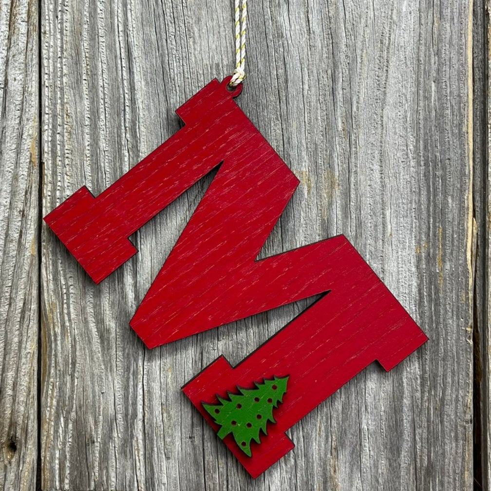 Letter Ornament with Christmas Tree