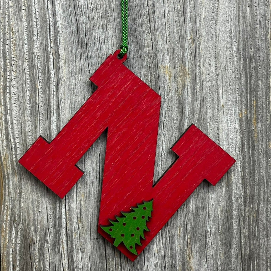 Letter Ornament with Christmas Tree