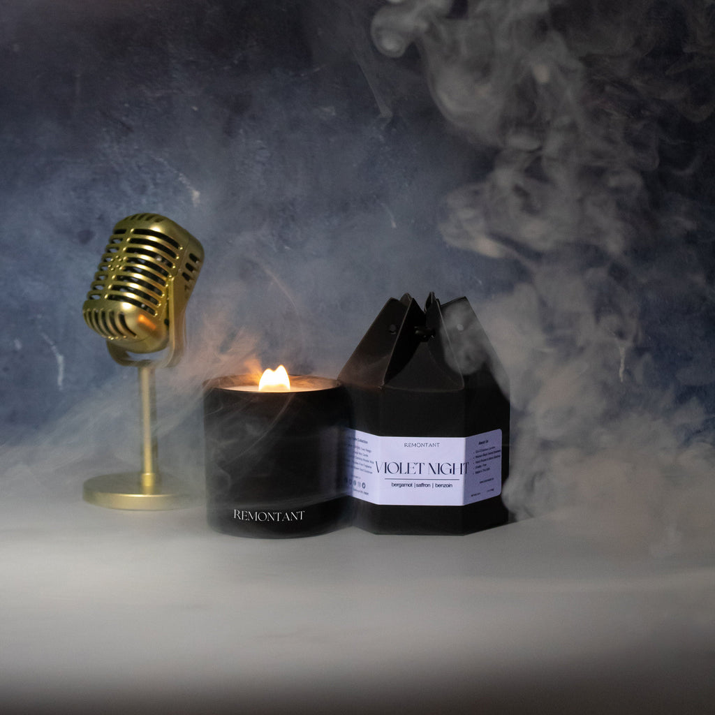 Violet Night Candle  | Bergamot ~ Saffron ~ Benzoin | Crackling Wick Candle