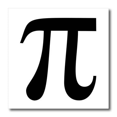 3dRose EvaDane - Funny Pictures - Pi Symbol, Black - Iron on Heat Transfers (ht_108356)